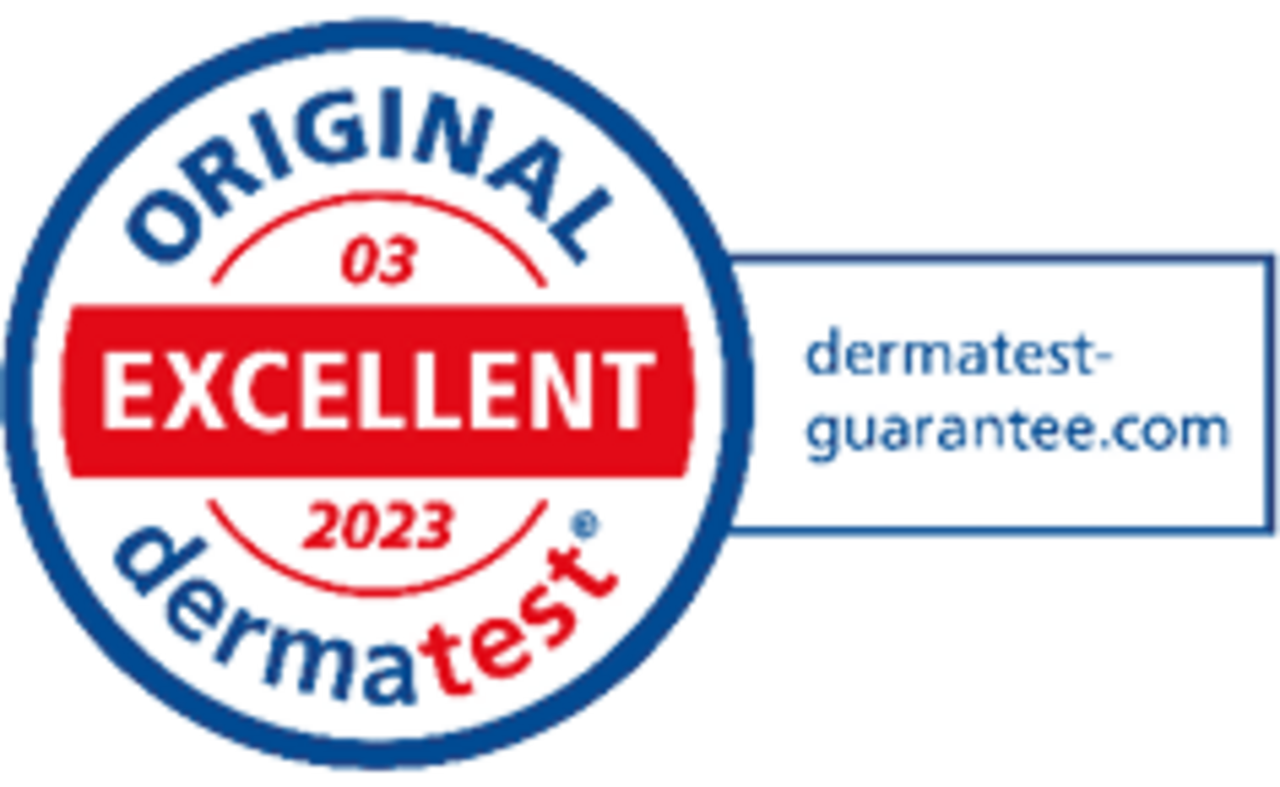 Eredeti Dermatest® „Excellent 2023” minősítő pecsét Dermatest garanciával